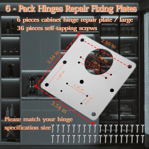 Cabinet Hinge Repair Plate, Hinges Repair Fixing Plate Cabinet Repair Board - size: Large