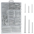 376PCS Galvanized Nails Kit with Storage Box, 6 Sizes for Hanging Pictures - style: 376pcs Galvanized