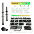 830 Pcs Metric Machine Screws Assortment Kit, M3x6/8/10/12/16/20/25/30/35/40/45/50 mm Grade 12.9 Alloy Steel Hex Socket Cap Head with Nuts and Bolts, Lock & Flat Washers for DIY, 3D Printer - size: M3x6/8/10/12/16/20/25/30/35/40/45/50mm 830pcs