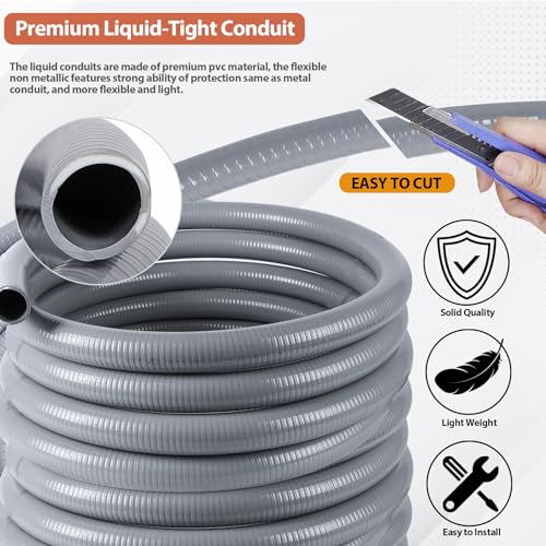 Liquid-Tight Conduit 1-1/4 inch 25ft w/UL Certification - size: 1-1/4inch 25ft