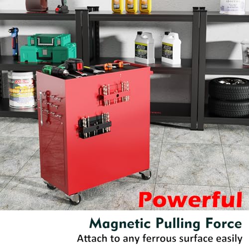 MUTUACTOR Drill Bit Organizer Heavy Duty,Quick Access Magnetic Mount Drill Bit Holder,Anti-scratch Magnetic Tool Holder for Long Phillips Head Drill Bits Impact Bits Storage,Red,26 Holes - style: Red Magnetic Drill Bit Holder