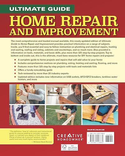 Ultimate Guide to Home Repair and Improvement, 3rd Updated Edition: Proven Money-Saving Projects, 3,400 Photos & Illustrations (Creative Homeowner) Step-by-Step DIY for Plumbing, Electrical, Carpentry