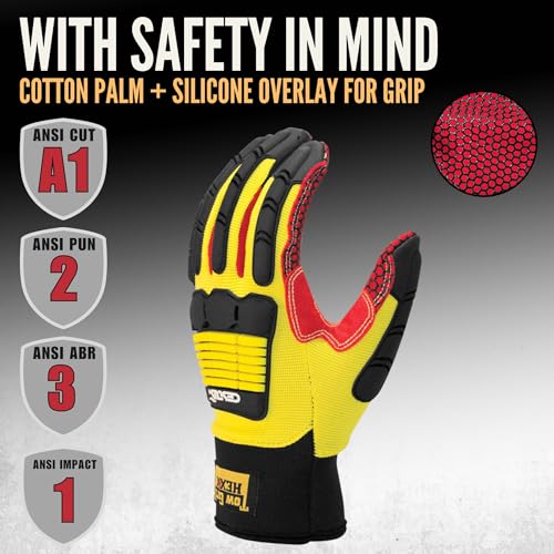 Cestus 3104, Oilfield Impact Gloves with Grip - size: Small, style: 50 Pairs