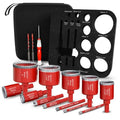 Diamond Hole Saw Drill Bit Set (15 PCS) (1/4"-2") Serrated Diamond Core Bits for Ceramic, Glass, Tile, Marble, Granite | EVA Positioner & Hard Storage Bag | Dry/Wet Dual-Use | High-Precision Drilling - size: (1/4"-2")-15PCS