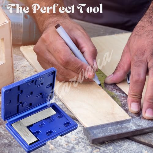 Machinist Square Set 2, 4, 6 Inch, Atarvana Mechanical Steel High Precision 90 Degree Square, Harden Carbon Steel Engineer Wide Base Square, L-Type Right Angle Ruler Tool for Woodworking - style: Set of 2, 4, 6 Inch