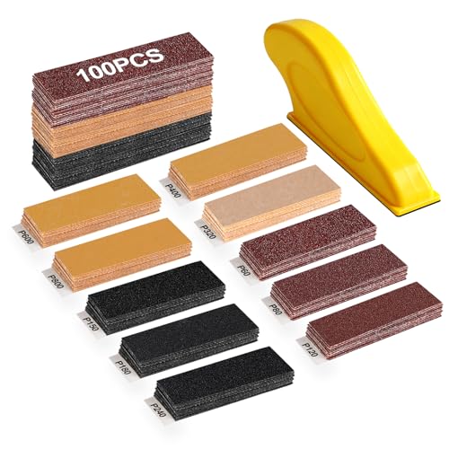 100PCS Micro Detail Sander Kit, 3-in-1 Precision Mini Finger Sander