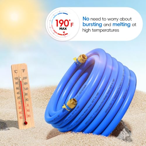 SPECILITE Hot/Cold Rubber Garden Water Hose 5 ft x 1", -50℉ to 190℉, Blue - color: 1'' Blue, size: 5 FT