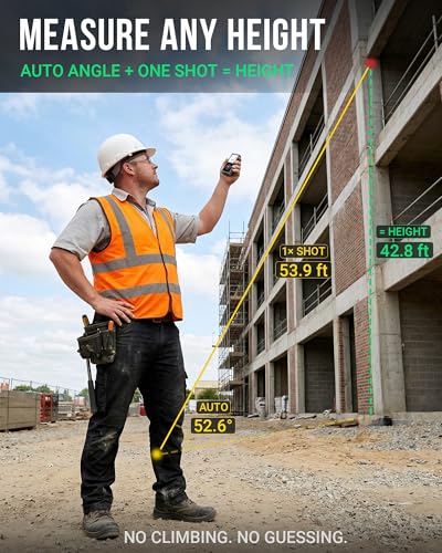 Dual Laser Measuring Tool 393Ft — Measure Both Directions at Once, Rechargeable Distance Meter with Angle Sensor & Level Bubble, 10 Modes for Construction and Home Renovation, IP54 Aluminum