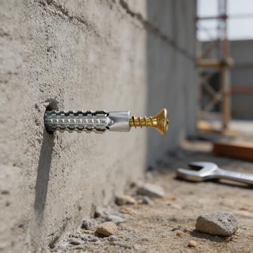 50 Sets Self Drilling Drywall Anchors Assortment Kit, 8MM Zinc Plated Heavy Duty Expansion Wall Anchors with Screws, Hardware for Drywall Concrete Brick Anchors and Wooden Wall