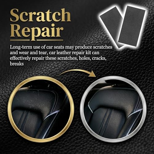 2PCS 8"x4" PU Leather Repair Patch,Self-Adhesive Leather Repair Kit to Repairs Cracks/Holes,Versatile Leathers Patch for Car Seat Repairs & Furniture & Vinyl Surface - color: Non Porous/2PCS
