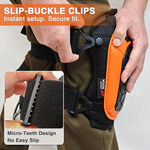 Work Knee Pads for Men Construction, Knee Pads for Work, Orange - color: Orange