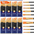 ESRICH 80PCS Paint Brushes, Paint Brush for Acrylic Painting - color: Black, size: 80