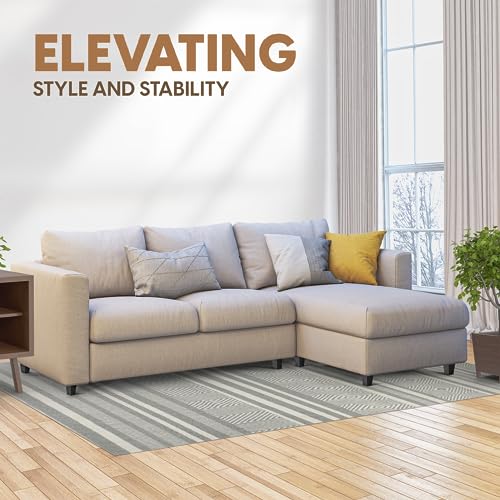 Yes4All 4 Inches Square Black Solid Wood Furniture Legs Set of 4, Heavy Duty 800 Lbs Capacity Furniture Legs with Leveler, Replacement Legs for Furniture, Couch, Sofa, Dresser, Ottoman - color: Square Black, size: 4 inch