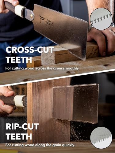Japanese Pull Saw - 9.5 Ryoba Hand Saw with Rip-cut and Crosscut - Wood Saw for Dovetails, Tenons, Joinery, Cutting Boards to Length & Width- Temple Tool Co. - style: Japanese Pull Saw
