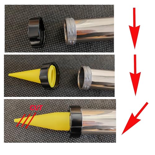 Yellow Reusable Caulking Nozzle Applicator for Caulk Gun, Epoxy Extension Tool, 12 Pack