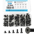 M6 x 8mm 12mm 16mm 20mm 25mm Flat Head Hex Socket Cap Screws Countersunk Bolts, 10.9 Grade Alloy Steel, Black Oxide Finish, Metric Allen Drive, Fully Threaded, Assortment Kit 50Pcs - size: M6 x 8/12/16/20/25 mm