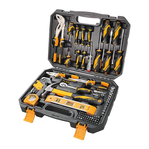 TOLSEN Basic Tool Set Household Tool Kit, Mechanic Tool Kit with Toolbox - size: 89 PCS