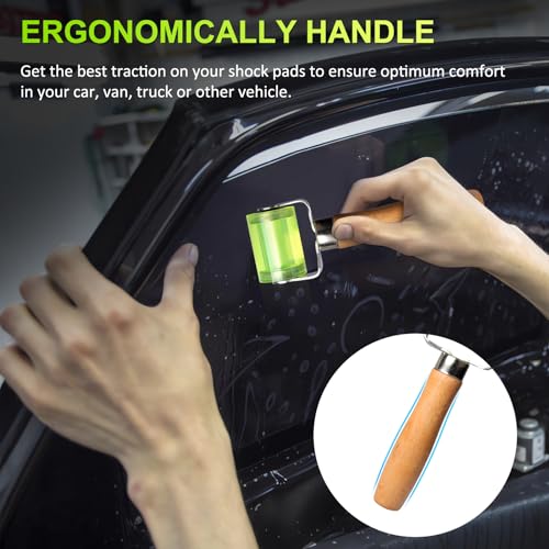 Ouzorp Automotive Car Sound Deadening Roller，Bearings Equipped No Nut Loosening Sound Deadening Mat Wallpaper Application PU Rubber Wheel Roller Tool Seam Roller