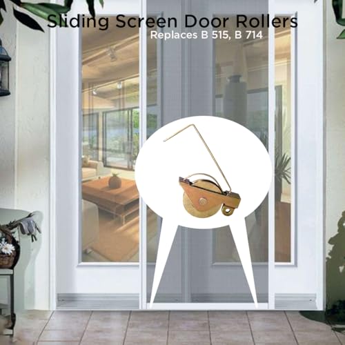 4 Pack 1-1/4 in. Sliding Screen Door Wheels Replacements Tension Spring Rollers with Concave Steel Ball Bearing Rollers Fits for Arcadia Style Rollers, Replaces B 515, B 714