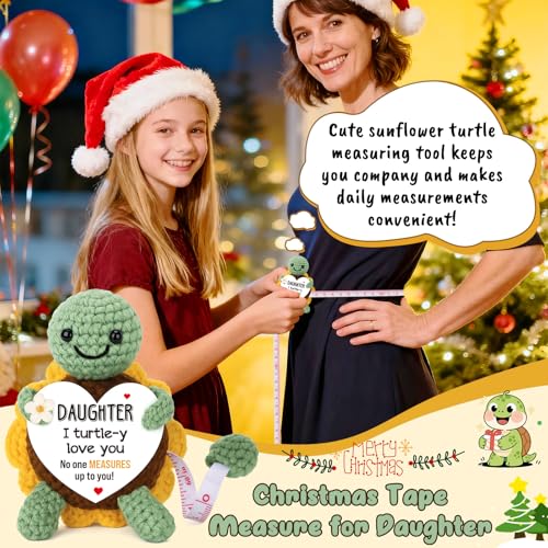 Xinezaa Gifts for Daughter, Crochet Turtle 60 in Retractable Tape Measure - style: daughter