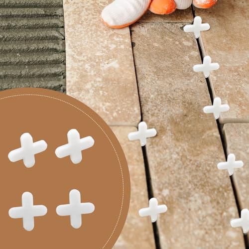 100 Pcs 6 mm (1/4 Inch) Plastic Tile Spacers for Stone and Ceramic Tile - color: 6mm 1/4 Inch White