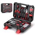 Eastvolt 128-Piece Home Repair Tool Set, Tool Sets for Homeowners, General Household Hand Tool Set with Storage Toolbox, EVHT12801, Black + Red (ASK01) - size: 128, style: Tool Set