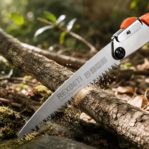 REXBETI 11-Inch Folding Saw, Heavy Duty Hand Saw, Wood & Camping, SK5 Steel - size: 11 Inch