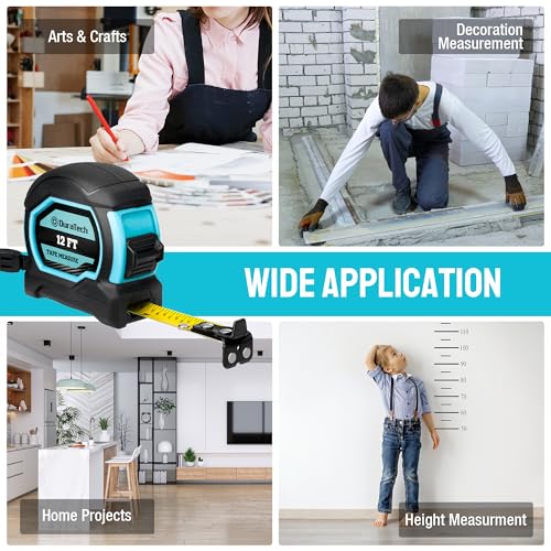 DURATECH 12FT Magnetic Double-Sided Tape Measure, Easy Read Measuring - size: 12 FT, style: 2 Pack