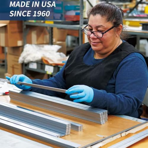PEC Tools Stainless Steel Ruler Set (6"+12"), High-Contrast Machinist Ruler with Markings 1/32", 1/64", 1/50" and 1/100", Made in USA - color: Black Chrome-Flexible, size: 6"+12"