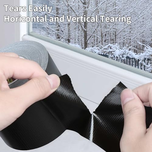 Cloth Duct Window Seal Strip Tape,Black,2.75inch x 66FT - color: Black, size: 2.75inch x 66FT