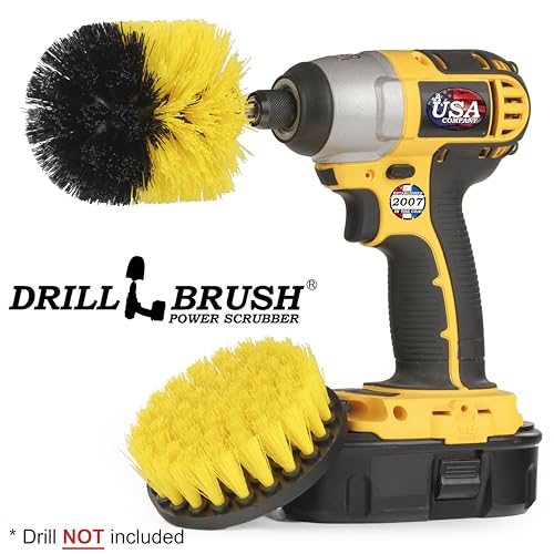 Bathroom Cleaning Brushes - Tile Cleaning Brush - Bathroom Power Scrubber - color: Yellow