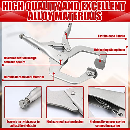 Yexiya 10 Pcs Locking C Clamps, Adjustable with Swivel Pad, 10 Pcs, 11 Inch - size: 11 Inch