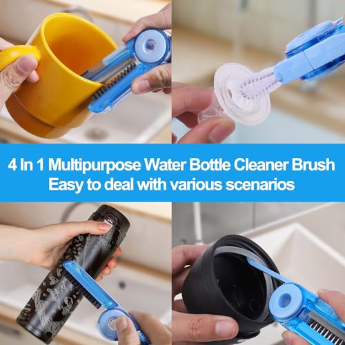 XANGNIER 4 in 1 Multifunctional Cleaning Brush,Water Bottle Cleaner Brush - color: 4 in 1 Multifunctional Cleaning Brush-3 Pack