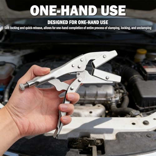 10 Inch Radiator Hose Clamp Pliers Heavy Duty,Self-Locking Hose Pinch off Pliers with Rotatable Jaws,Professional Hoses Clamp Tool for Radiator Tubes,Hoses,Vacuum Tubes