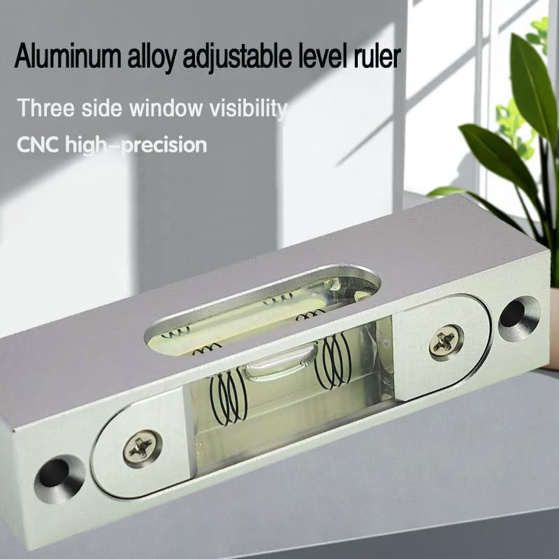 Metal high precision strip type adjustable level small level ruler rectangular horizontal bubble (noctilucent magnetic)
