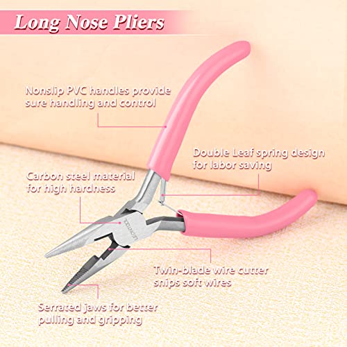 5-Inch Long Nose Pliers with Wire Cutter, Serrated Jaws - style: Long Nose Pliers