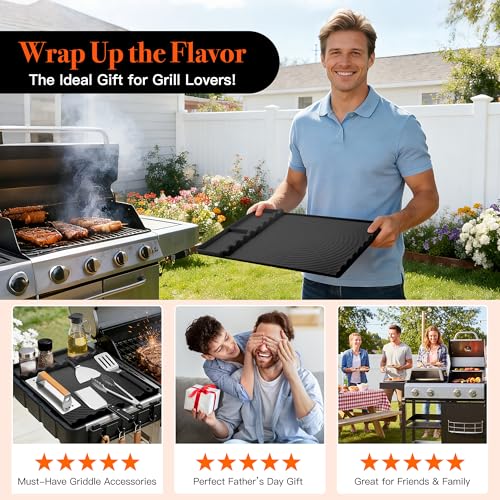 Silicone Grill Mat for Blackstone Griddle Accessories (Black) - color: Black