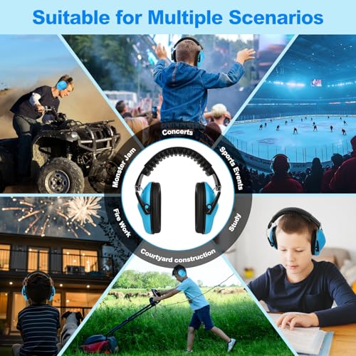 Floriogra Noise Cancelling Headphones for Kids/Toddler 28dB SNR Ear Muffs - color: Blue