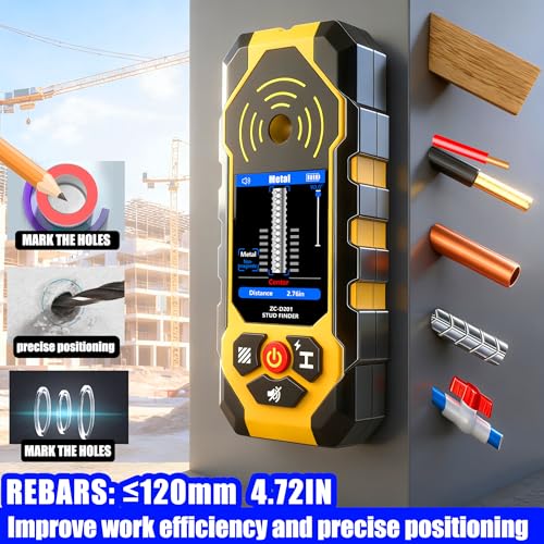 Stud Finder Wall Scanner 4 in1 Wall Stud Finder Multifunction Stud Detector - color: Yellow