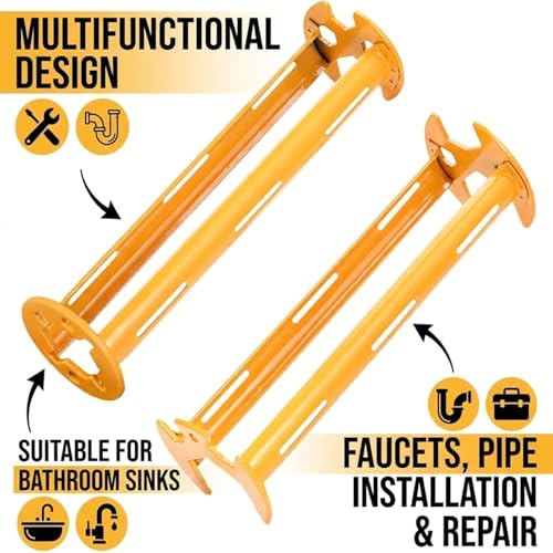 2PCS Multifunctional Sink Faucet Wrench Set,11-in-1 Basin Tool for Tight Spaces, 4-Jaw Hex Plumbing Installer for Home Maintenance, Practical Tools for Men (Yellow) - color: Yellow