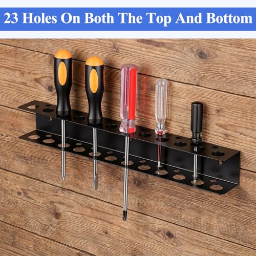 3 Pcs Screwdriver Holder Wall Mount with 23 Holes, Heavy Duty