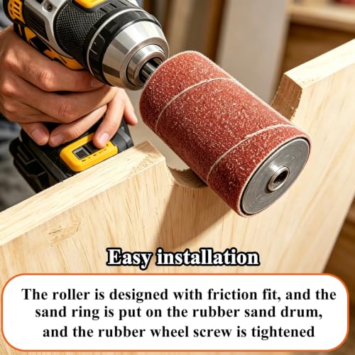 18 Pack Spindle Sander Sanding Sleeves,4-1/2inch Long Sandpaper Sleeves Assorted Grit 80/150/240, 6 Sizes Diameter Kit(1/2inch, 3/4inch, 1inch, 1-1/2inch, 2inch, 3inch) - size: 18 PCS