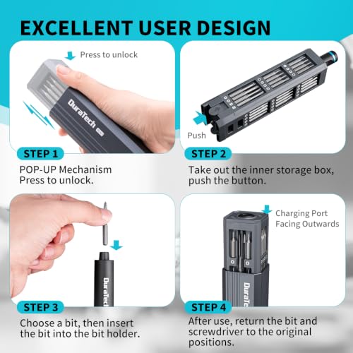 DURATECH 49-IN-1 Mini Precision Electric SAE Screwdriver Set