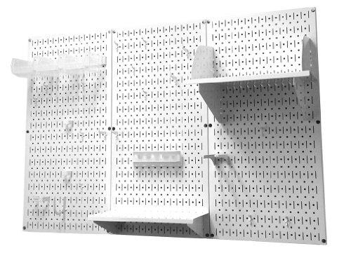 Wall Control Pegboard Organizer 4 ft. Metal Pegboard Standard Tool Storage Kit with White Toolboard and White Accessories - color: White