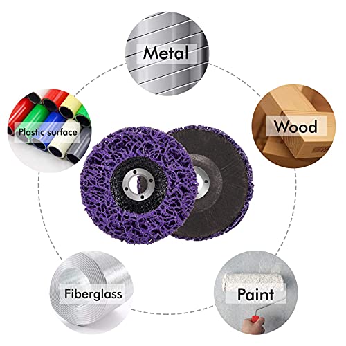 10 Pack Strip Disc Wheel for Angle Grinder Paint Rust Removal 4-1/2" x 7/8" - style: 4-1/2'' x 7/8''-Purple