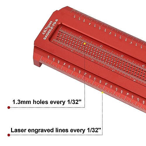 Woodworking Saddle T-Square Ruler 6in, T-Square for Carpenter Work, Layout and Measuring Tools - style: 6inch