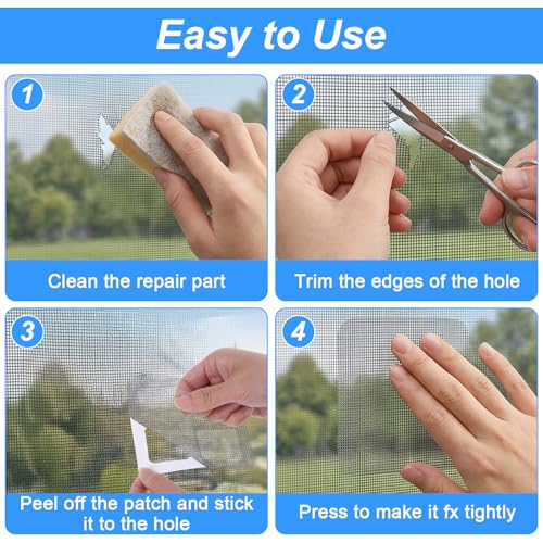 Sibba 20 Sheets Window Screen Patches Repair Kit Self-Adhesive Patch
