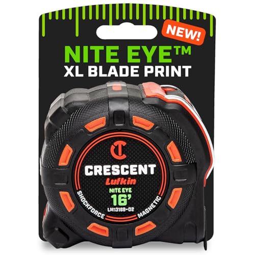 Crescent Lufkin 16' SHOCKFORCE NITE EYE Magnetic Tape | LM1316B-02 - size: 16' Magnetic, style: SAE