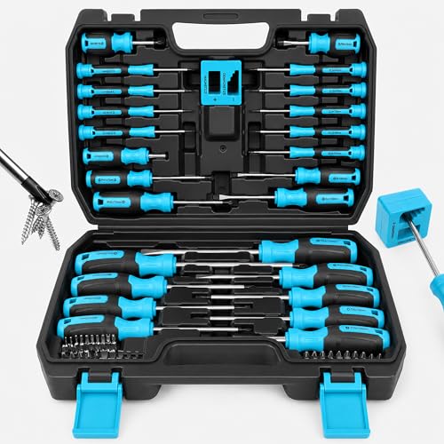 Amartisan 86-Piece Magnetic Screwdrivers Set with Case - style: 86-Piece Screwdrivers Set (Blue)