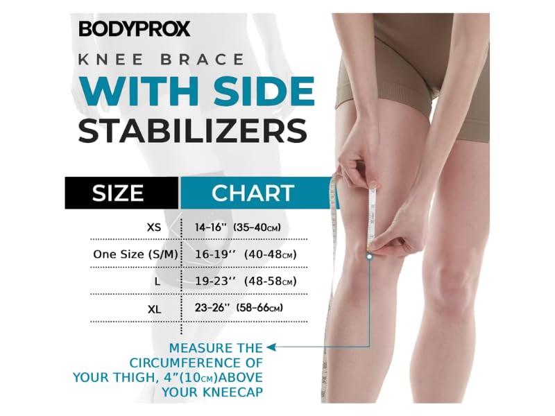 Bodyprox Knee Brace with Side Stabilizers & Patella Gel Pad Support - size: Small/Medium